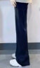 啄木鸟天丝牛仔裤女高腰夏季薄款2024小个子女装冰丝垂感窄版直筒阔腿裤 黑色  （长裤） M 晒单实拍图
