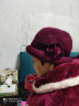 浩冠 秋冬天中老年帽子女冬季兔毛针织毛线帽奶奶老人帽中年妈妈帽围巾 深紫色 帽子围巾套装 实拍图