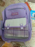 巴布兔书包小学生女生新款高颜值一二四到六年级轻便减负格子女童双肩包 紫色（公仔6件套+笔盒） 大号适合3-6年级使用 实拍图