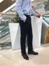 罗蒙旗舰店桑蚕丝弹力休闲裤男士春秋冬加绒加厚商务直筒免烫西装裤子 春秋款-藏青色 32 码(2尺5) 实拍图