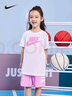 NIKE  3BRAND 耐克男女童纯棉短袖T恤+短裤2件套装夏季新款短袖套装 紫红色 110 /52 【建议身高98-104cm】 实拍图