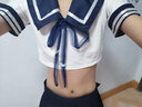 拍照很好看~学生装套装学院风日系可爱JK制服水手服青春减龄显瘦 套装+纯黑过膝 均码 实拍图