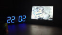 芒仓ins韩版简约时钟挂墙家用智能夜光3D数字电子 蓝灯白色外壳 实拍图