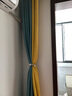 梦达莱免打孔伸缩杆窗帘成品一整套遮光客厅卧室定制隔断门帘保暖遮阳帘 浅蓝色+黄（当天发货） 适用宽3.1-3.6米【窗帘高2.7米】 米 实拍图