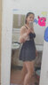 安与·洛施琪 微胖mm新款大码泳衣女裙式连体保守遮肚显瘦防晒ins风 黑色 2XL(130-145斤) 实拍图