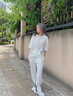雪莱琼斯 t恤男夏季港风刺绣七分袖薄款潮牌学生潮流宽松冰丝衣服体恤男装 T02白色 L 实拍图