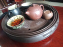 益馨荣 功夫茶盘茶托盘圆形大小储水紫砂陶瓷现代简约家用茶具 加大号七孔黑双龙 33CM 实拍图