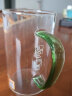 禾器·炫彩绿茶杯花茶杯水杯茶具 带把手高硼硅耐热加厚透明玻璃杯泡茶杯 晶彩清简杯（湖绿色） 实拍图