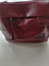 瑾安（JINAN）真皮女包斜挎包包牛皮软皮百搭中年妈妈包大容量三层单肩包女士包 酒红色小号 实拍图