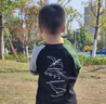 ASK JUNIOR男童T恤童装2025秋季新款休闲恐龙印花时尚插肩袖撞色上衣长袖T恤 黑色 长袖 140 实拍图