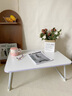 飞旺藤达床上书桌小桌子可折叠小桌板懒人简易床桌笔记本大号大学生宿舍 珍珠白-升级款（杯托+卡槽） 70*48*32cm【加大加宽可放键鼠】 实拍图