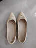 大东时尚浅口鞋女2026新款优雅低跟内增高单鞋尖头女鞋0717 米色 39 实拍图