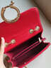 欧哲米女士包包新款单肩斜挎包女 迷你小香风菱格链条包 韩版百搭小方包 红色 金链条 实拍图