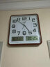 康巴丝（Compas）  挂钟万年历温湿度计创意客厅双日历挂表钟表 6983双液显（电波款）木纹色 实拍图