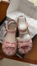 百丽童鞋儿童包头凉鞋夏款女童软底幼童宝宝鞋时尚爱心镂空防滑公主鞋 粉色 26 参考脚长160mm 实拍图