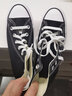 匡威（Converse）官方All Star经典帆布男女高帮休闲运动鞋黑色101010 101010/黑色 36.5 实拍图