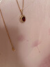 周六福（ZLF）母亲节礼物    18K金项链女三色多彩肖邦链锁骨素链生日礼物 推拉圆珠款-红-可调节47cm（1.6-1.8g) 实拍图