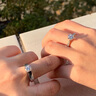 诺曼森情侣戒指女莫桑钻对戒刻字银镀金指环情人节礼物送女友老婆求婚 免费刻字一克拉女+50分男可调节 实拍图