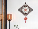 北极星（POLARIS）挂钟新中式创意简约时尚中国结时钟12英寸客厅书房办公室钟表 78906咖木 实拍图