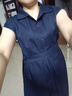 罗蒙（ROMON）女装衬衫连衣裙2023年新款收腰显瘦时尚名媛气质法式设计感小众裙 藏青色 L 建议110-120斤 实拍图