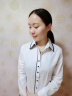 安依莲 职业衬衫女春季新款韩版修身职业装女装白领工装衬衣正装工作服 白色加绒 M 实拍图