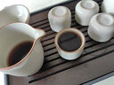 瓷牌茗茶具 汝窑茶具套装茶壶盖碗茶杯整套家用开片功夫茶具办公茶盘小套组 御煌提梁壶盖碗8杯13件+胡桃茶盘 实拍图