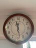 汉时（Hense） 欧式实木挂钟客厅时尚创意时钟简约现代田园挂表装饰挂墙石英钟表HW18 棕色15寸（石英机芯） 实拍图