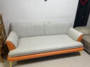 牧席轻奢风沙发客厅小户型布艺双人现代简约卧室家具公寓三人直排沙发 2-轻奢橙+米白色-免洗科技布 三人位 180cm 实拍图