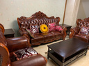 梦美斯宣沙发 美式实木雕花沙发欧式仿古真皮沙发大户型客厅123沙发 599 1+1+3组合沙发 实拍图