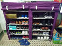 亚思特 简易鞋架鞋柜多层双排布艺防尘鞋架子钢管加粗组装防尘经济型 紫色【长120宽30高108cm】 实拍图