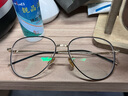 卓川近视眼镜男大框双梁飞行员蛤蟆镜眼镜框女防蓝光平光镜可配度数 黑金 配1.56非球面防蓝光镜片 实拍图