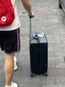 波尔盾（BAOERDEN）铝框行李箱男女大容量密码旅行箱万向轮20登机拉杆箱 墨黑 26英寸 托运箱-(隔层网兜+轻音轮) 实拍图