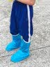 成人防雨鞋套 男女儿童加厚耐磨防水鞋套 防滑雨鞋雨靴套雨具 XS 31-33码 长款蓝色 实拍图