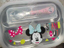 迪士尼（Disney）儿童餐盘注水保温饭盒小学生分格带饭吃饭碗勺筷子餐具套装宝宝辅 HM1661M粉色 实拍图
