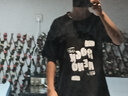 曙影（SHUYING）短袖t恤男青年夏季宽松薄款t恤男学生衣服男装搭配一套休闲套装男 W102白色+D212杏色短裤 XL 115斤-135斤 实拍图