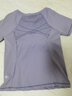 瑜伽少女瑜伽服女夏薄款高级感专业跑步运动套装速干时尚仙气健身服 紫色短袖+黑色长裤 M (95-110斤) 实拍图