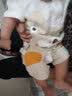 缤丽猫 婴儿连体衣夏季宝宝新生儿衣服纯棉短袖哈衣爬服空调服薄款夏装 短袖连体衣-大象咖色 66cm 实拍图