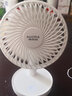 澳柯玛（AUCMA）小风扇桌面usb风扇小型充电办公室小电风扇宿舍静音床头便携式电扇迷你手持大风力台扇 新月白【1200毫安蓄电款】3档大风|节能低噪 实拍图
