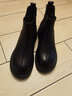 百丽（Belle）柔软法式切尔西靴女商场同款羊皮通勤短靴A2V1DDD3 黑色-薄绒 36 (230mm) 实拍图