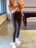 VOEDOOU打底裤女秋裤保暖裤可外穿小脚裤螺纹高腰修身显瘦高弹 黑色-(打底裤/秋裤） L码 80-125斤 实拍图