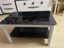 哆咔【现货闪发】茶几客厅轻奢高级感现代简约茶桌 家用小户型茶几桌 白架+大理石纹黑玻璃（推荐色） 双层 80*50*45 实拍图