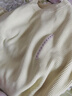无印良品（MUJI）女式 棱纹编织 圆领短款针织衫 长袖女款 女装 薄款毛衣 浅黄色 L (165/88A) 实拍图
