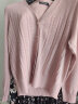 颜域气质长袖V领开衫外套女士2024春季新款糖果色短款修身针织衫 粉色 L/40 晒单实拍图