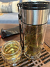 唯万双层茶仓茶水分离泡茶杯大容量家用办公室便携玻璃杯过滤茶水杯子 提绳款-钢本色400ml-送杯套杯刷 实拍图