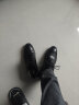 卡帝乐鳄鱼（CARTELO）男士皮鞋商务正装鞋男软皮耐磨透气皮鞋男9611 黑色增高款 40 晒单实拍图