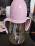 bobo top韩国吸管杯宝宝婴儿儿童吸管杯PPSU大童吸管奶瓶防漏防摔 浅粉色 300ml 实拍图