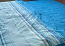 富安娜 中性床上四件套全棉 条纹被套床单 203*229cm 蓝色 实拍图