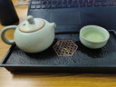 瓷牌茗茶具（cipaiming teaset） 茶具套装小套功夫茶壶便携一壶四杯家用会客泡茶器小茶台 青汝窑《金福》西施+四杯磁石盘 实拍图