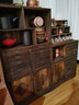 容山堂 实木普洱茶盒分茶盒茶叶储藏柜 博古架多层普洱茶饼收纳柜 重烧双门八屉普洱茶柜 实拍图