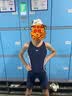 美津浓（MIZUNO）儿童游泳衣女专业竞速训练学生连体五分长裤速干泳装A1404蓝150 实拍图